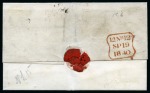 Stamp of Great Britain » 1840 1d Black and 1d Red plates 1a to 11 1840 1d Black pl.6 QB, fine to very good margins, tied to 1840 (Sep 19) wrapper sent within London by crisp EXPERIMENTAL black Maltese Cross
