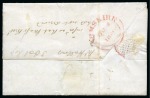 Stamp of Great Britain » Coloured Maltese Cross Cancellations 1840 1d Black pl.1b JA tied to 1840 (Oct 4) entire from Ormskirk by crisp PINK Maltese Cross