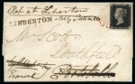 Stamp of Great Britain » 1840 1d Black and 1d Red plates 1a to 11 1840 1d Black pl.1b QI tied to 1841 (Jan 15) wrapper from Haddington to Portobello (Scotland), redirected twice