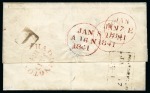 Stamp of Great Britain » 1840 1d Black and 1d Red plates 1a to 11 1840 1d Black pl.1b QI tied to 1841 (Jan 15) wrapper from Haddington to Portobello (Scotland), redirected twice