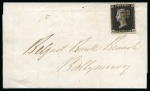 Stamp of Great Britain » 1840 1d Black and 1d Red plates 1a to 11 1840 1d Black pl.6 LB, fine to very large margins, tied to 1840 (Nov 30) printed lettersheet from Cookstown to Ballymoney (Ireland)