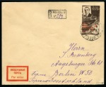 Stamp of Russia » Soviet Union 1935 (Aug 27) Moscow-San Francisco, surcharged 1r on 10k showing small "f" (in San Francisco) variety, used on registered philatelic cover
