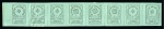 Stamp of Russia » Zemstvos Irbit: 1880 4k black on green unused horizontal strip of eight with CROSS and ROSETTE types