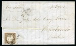 Stamp of Peru 1863 1p brown on cover to Bolivia