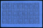 Stamp of Russia » Zemstvos Malmizh: 1887 2k black on blue unused complete sheet of 21