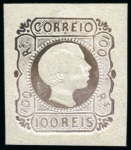 Stamp of Portugal 1855-56 100r lilac on thick paper, single mint