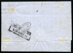 Stamp of Russia 1858 (Jun 23) Wrapper from Odessa to Tagenrog with 1858 10k brown & blue tied by "6" oval of dots