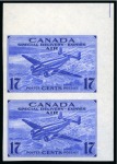 Stamp of Canada Canada Special Delivery. 1942-43 War Effort 17c ultramarine IMPERFORATE VERTICAL PAIR