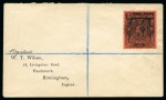 Stamp of Falkland Islands Falkland 1920 (15 OC) registered "Wilson" cover from Stanley to Birmingham with 1912-20 1 pound black/red