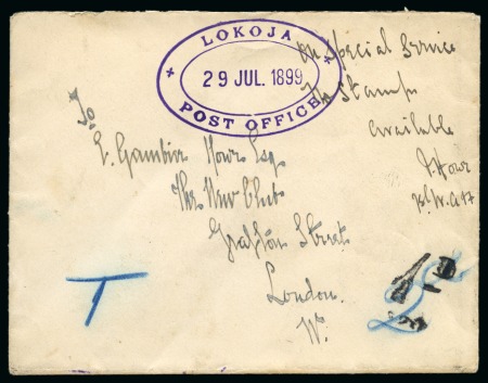 Stamp of Nigerias » Niger Coast Protectorate Niger Comp Territory 1899 (29 JUL) stampless cover from Lokoja to London, 