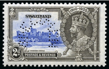 Stamp of Swaziland Swaziland SG22a 1935 Silver Jubilee 2d Extra Flagstaff Variety Perf SPECIMEN