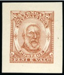 Stamp of Tonga Tonga  SG13 1892 8d Die Proof x 3 in Red-brown Violet-blue and Grey-Blue