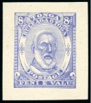 Stamp of Tonga Tonga  SG13 1892 8d Die Proof x 3 in Red-brown Violet-blue and Grey-Blue