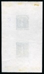 Stamp of British Virgin Islands 1866 1d and 6d engraved se-tenant die proofs in Prussian blue 