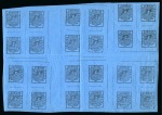 Stamp of Russia » Zemstvos Priluki: 1887 (Mar) 5k black on blue paper, second printing, in complete mint imperforate sheet of 24