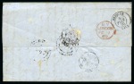 Stamp of Peru 1858 1d blue on cover to France