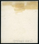 Stamp of Russia » The "Nikolai" Collection of Romanov Essays and Proofs 1909 Portrait of Tsar Nicholas II – Mouchon Essay – portrait re-drawn by Richard Zarrinch, profile facing right, navy blue die