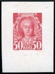 Stamp of Russia » The "Nikolai" Collection of Romanov Essays and Proofs 1913 Romanov Tercentenary group of seven proofs in red/carmine shades on chalk surfaced paper