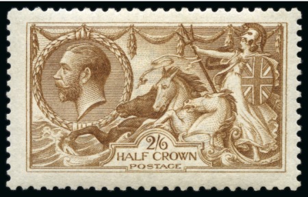 Stamp of Great Britain » King George V » 1913-19 Seahorse Issues 1915 De La Rue 2/6d. Cinnamon-brown, superb unmounted mint; 