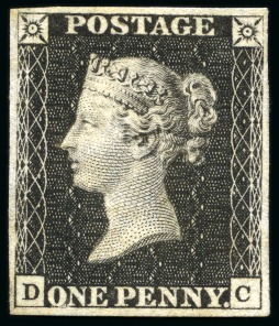 Stamp of Great Britain » 1840 1d Black and 1d Red plates 1a to 11 1840 1d Grey-black pl.10 DC, large margins all round, unused without gum