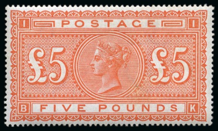 Stamp of Great Britain » 1855-1900 Surface Printed » 1867-83 High Values 1867-83 £5 Orange BK mint nh, a well centred and beautifully fresh