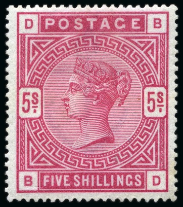 Stamp of Great Britain » 1855-1900 Surface Printed » 1883-84 & 1888 High Values 1883-84 5s Crimson mint nh