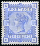 Stamp of Great Britain » 1855-1900 Surface Printed » 1883-84 & 1888 High Values 1883-84 10s Ultramarine mint nh