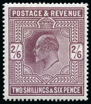 Stamp of Great Britain » King Edward VII » 1911-13 Somerset House Issues 1911-13 Somerset house 2/6d.pale Dull reddish-purple, fresh unmounted mint. 