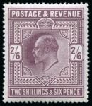 Stamp of Great Britain » King Edward VII » 1911-13 Somerset House Issues 1911-13 Somerset house 2/6d. Dull reddish-purple, fresh unmounted mint (