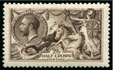 Stamp of Great Britain » King George V » 1913-19 Seahorse Issues 1913 Waterlow 2/6d. Deep Sepia-brown, imperceptibly mounted (possibly unmounted mint)