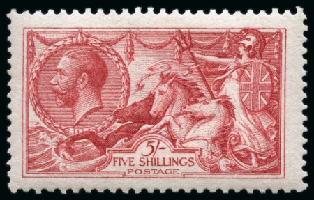 Stamp of Great Britain » King George V » 1913-19 Seahorse Issues 1913 Waterlow 5/- Rose-carmine, imperceptibly mounted (possibly unmounted mint),