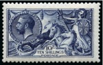 Stamp of Great Britain » King George V » 1913-19 Seahorse Issues 1913 Waterlow 10/- Indigo-blue, unmounted mint centred slightly left though a very fresh example.