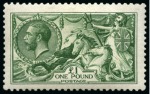 Stamp of Great Britain » King George V » 1913-19 Seahorse Issues 1913 waterlow £1 Deep green, unmounted mint, centred slightly low
