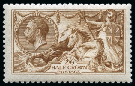 Stamp of Great Britain » King George V » 1913-19 Seahorse Issues 1915 De La Rue 2/6d. yellow-brown, fine and fresh unmounted mint.
