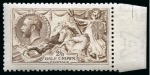 Stamp of Great Britain » King George V » 1913-19 Seahorse Issues 1915 De La Rue 2/6d. Grey-brown (worn plate) from the right of the sheet, 