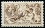 Stamp of Great Britain » King George V » 1913-19 Seahorse Issues 1915 De La Rue 2/6d. Grey Brown (worn plate); fresh unmounted mint.