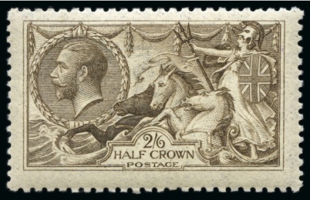 Stamp of Great Britain » King George V » 1913-19 Seahorse Issues 1915 De La Rue 2/6d. Sepia-brown; fine unmounted mint