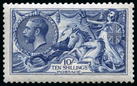Stamp of Great Britain » King George V » 1913-19 Seahorse Issues 1915 De La Rue 10s deep blue, superb mint nh