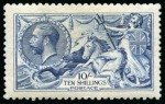 Stamp of Great Britain » King George V » 1913-19 Seahorse Issues 1915 De La Rue 10/- Blue, centred slightly right, unmounted mint; 