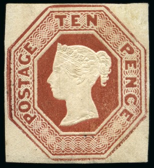 Stamp of Great Britain » 1847-54 Embossed 1847-53 Embossed 10d brown, die 2, clear margins all round, lightly mounted mint