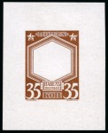 Stamp of Russia » The "Nikolai" Collection of Romanov Essays and Proofs 1913 Romanov Tercentenary 35k frame only die proofs in dark green, grey-blue, brown and lilac