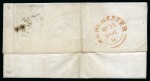Stamp of Great Britain » Penny Post Postmarks Used As Cancellations 1841 1d Red pl.8 IB tied to 1841 (May 13) entire by red "Hyde / Penny Post" hs and distinctive Manchester "fish-tail" MC