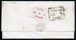 Stamp of Great Britain » Distinctive Maltese Cross Cancellations 1841 1d Red QG, close to good margins, tied to 1843 (Sep 8) wrapper by distinctive Biggar Maltese Cross
