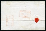 Stamp of Great Britain » Distinctive Maltese Cross Cancellations 1841 1d Red pl.31 TK tied to 1843 (Dec 2) wrapper by distinctive Alexandria Maltese Cross 