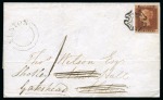 Stamp of Great Britain » 1841 1d Red 1841 1d Red pl.5 JA, state II, tied to 1841 (Sep 20) wrapper from Carlisle to Alton by black Maltese Cross