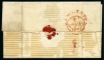 Stamp of Great Britain » 1841 1d Red 1841 1d Red pl.14 SH tied to 1841 (Oct 19) wrapper by "Mottram / P. P." boxed hs and black Maltese Cross