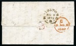 Stamp of Great Britain » 1841 1d Red 1841 1d Red pl.26 MH tied to 1842 (Nov 8) wrapper by a Dorchester town circular datestamp (larger type with double arc)
