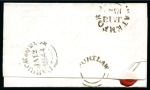 Stamp of Great Britain » Distinctive Maltese Cross Cancellations 1841 1d Red HB tied to 1844 (Jan 12) wrapper from Portlaw (Ireland) by crisp potentially distinctive Maltese Cross