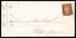Stamp of Great Britain » Distinctive Maltese Cross Cancellations 1841 1d Red KI tied to 1842 (Apr 5) wrapper from Tallow to Dungarvan (Ireland) by crisp distinctive Tallow Maltese Cross