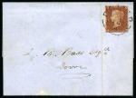 Stamp of Great Britain » Town Circular Datestamps 1841 1d Red AJ tied to 1847 (Mar 21) wrapper by Dover town circular datestamp